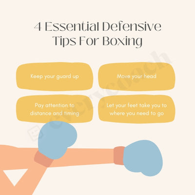 4 Essential Defensive Tips For Boxing Instagram Post Canva Template