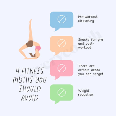 4 Fitness Myths You Should Avoid Instagram Post Canva Template