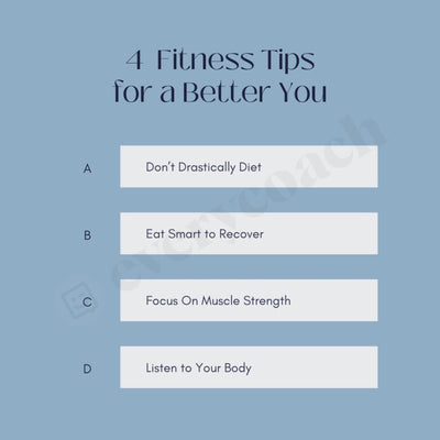 4 Fitness Tips For A Better You Instagram Post Canva Template