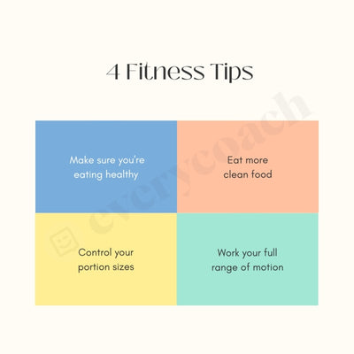 4 Fitness Tips Instagram Post Canva Template