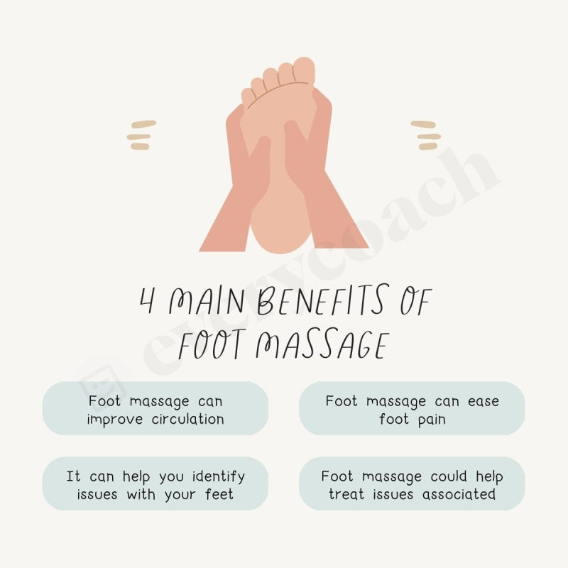 4 Main Benefits Of Foot Massage Instagram Post Canva Template
