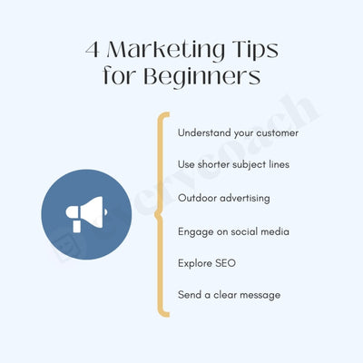 4 Marketing Tips For Beginners Instagram Post Canva Template