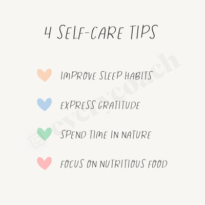 4 Self-Care Tips Instagram Post Canva Template