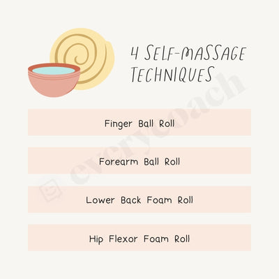 4 Self-Massage Techniques Instagram Post Canva Template