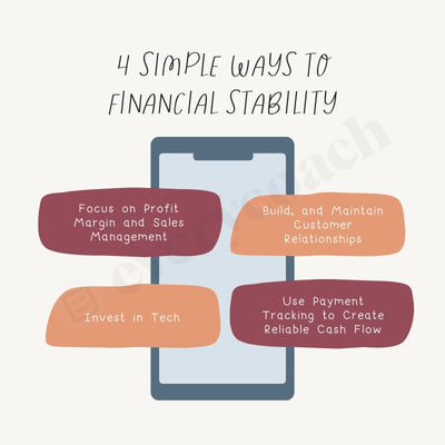 4 Simple Ways To Financial Stability Instagram Post Canva Template