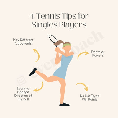 4 Tennis Tips For Singles Players Instagram Post Canva Template