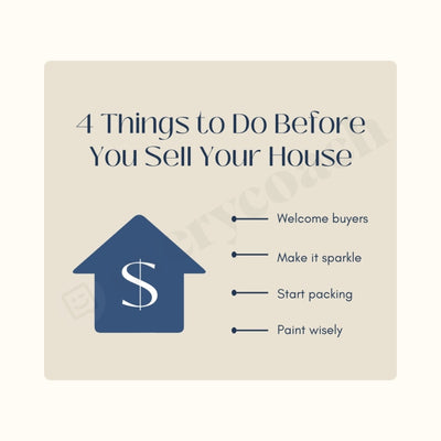 4 Things To Do Before You Sell Your House Instagram Post Canva Template