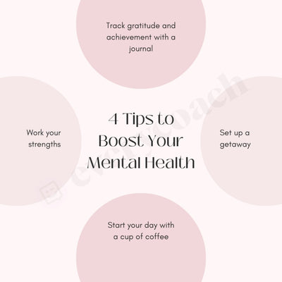 4 Tips To Boost Your Mental Health Instagram Post Canva Template