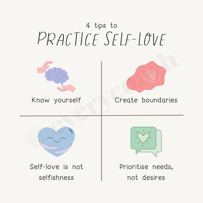 4 Tips To Practice Self-Love Instagram Post Canva Template