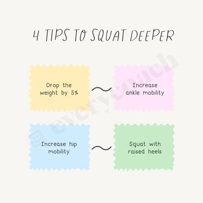 4 Tips To Squat Deeper Instagram Post Canva Template