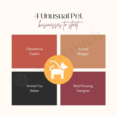 4 Unusual Pet Businesses To Start Instagram Post Canva Template