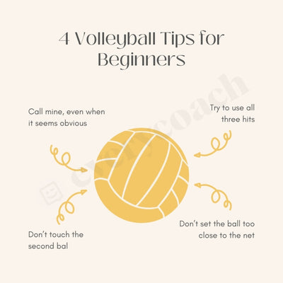 4 Volleyball Tips For Beginners Instagram Post Canva Template
