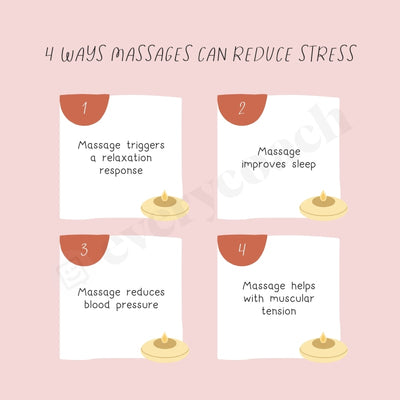 4 Ways Massages Can Reduce Stress Instagram Post Canva Template