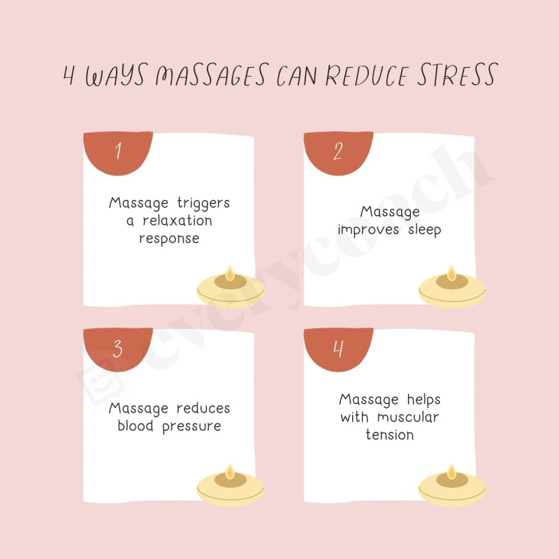4 Ways Massages Can Reduce Stress Instagram Post Canva Template