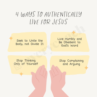 4 Ways To Authentically Live For Jesus Instagram Post Canva Template