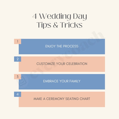 4 Wedding Day Tips & Tricks Instagram Post Canva Template
