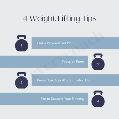 4 Weight Lifting Tips Instagram Post Canva Template