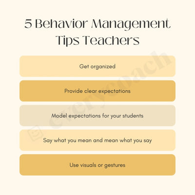 5 Behavior Management Tips Teachers Instagram Post Canva Template