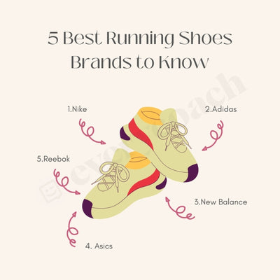 5 Best Running Shoes Brands To Know Instagram Post Canva Template