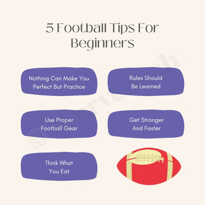 5 Football Tips For Beginners Instagram Post Canva Template