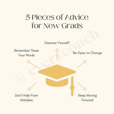 5 Pieces Of Advice For New Grads Instagram Post Canva Template