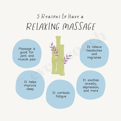 5 Reasons To Have A Relaxing Massage Instagram Post Canva Template