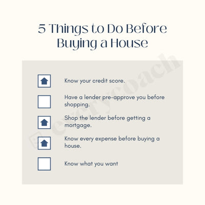 5 Things To Do Before Buying A House Instagram Post Canva Template