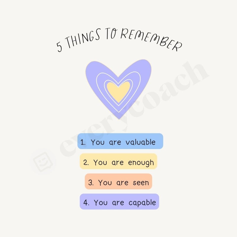 5 Things To Remember Instagram Post Canva Template