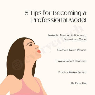 5 Tips For Becoming A Professional Model Instagram Post Canva Template