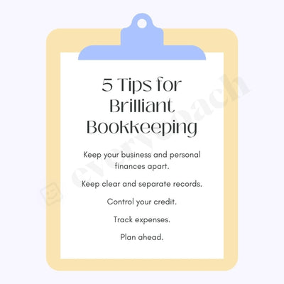 5 Tips For Brilliant Bookkeeping Instagram Post Canva Template