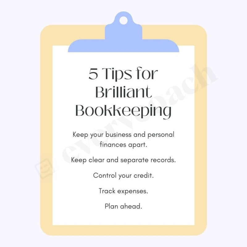 5 Tips For Brilliant Bookkeeping Instagram Post Canva Template