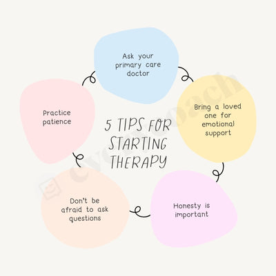5 Tips For Starting Therapy Instagram Post Canva Template