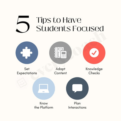 5 Tips To Have Students Focused Instagram Post Canva Template