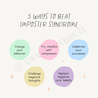 5 Ways To Beat Imposter Syndrome Instagram Post Canva Template