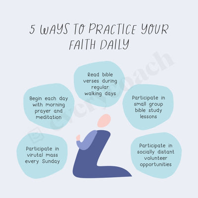 5 Ways To Practice Your Faith Daily Instagram Post Canva Template