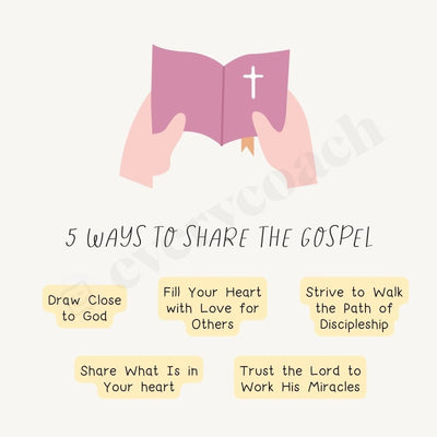 5 Ways To Share The Gospel Instagram Post Canva Template