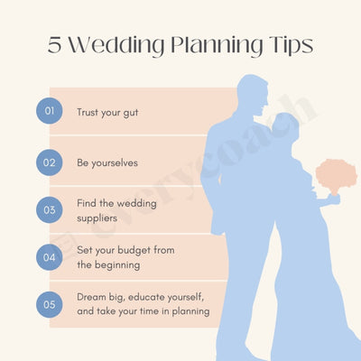 5 Wedding Planning Tips Instagram Post Canva Template