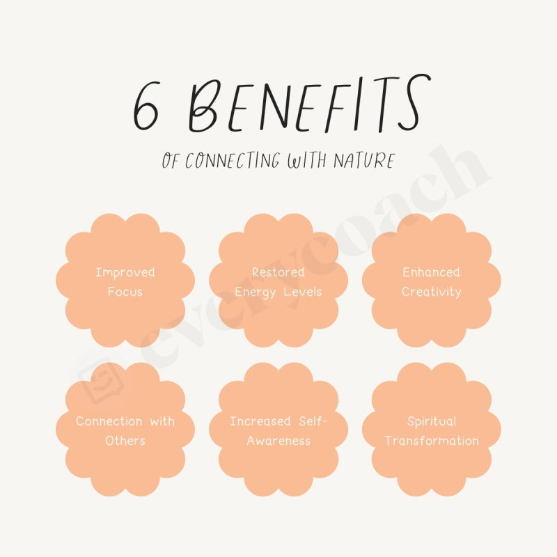 6 Benefits Of Connecting With Nature Instagram Post Canva Template
