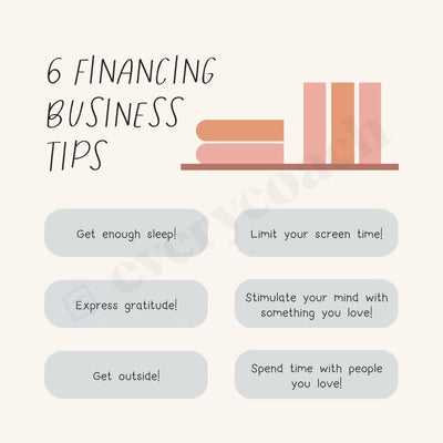 6 Financing Business Tips Instagram Post Canva Template