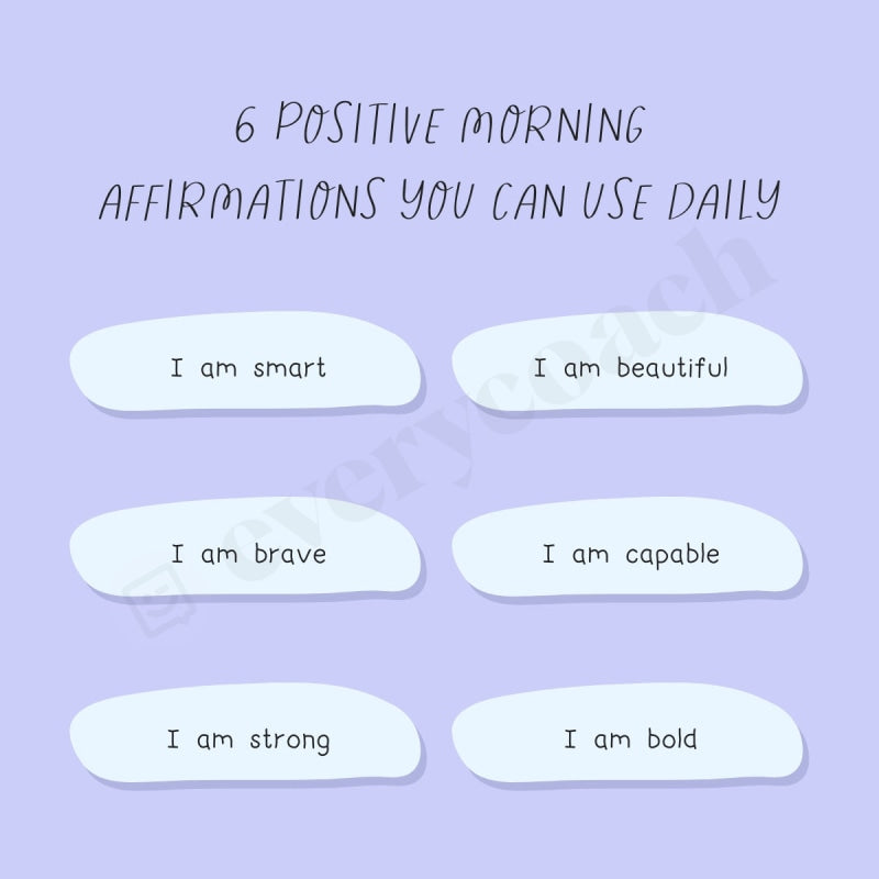 6 Positive Morning Affirmations You Can Use Daily Instagram Post Canva ...