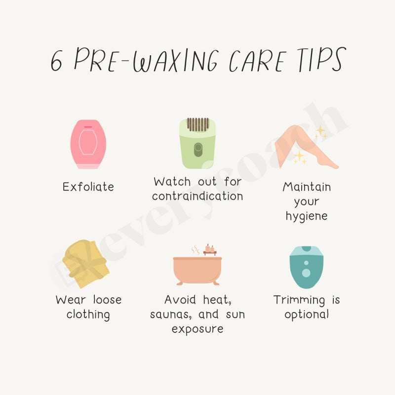 6 Pre-Waxing Care Tips Instagram Post Canva Template