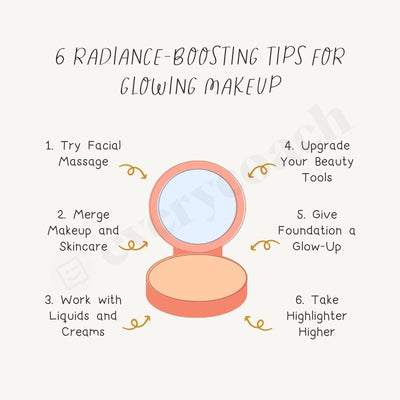 6 Radiance-Boosting Tips For Glowing Makeup Instagram Post Canva Template