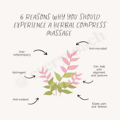 6 Reasons Why You Should Experience A Herbal Compress Massage Instagram Post Canva Template