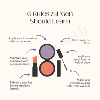 6 Rules All Men Should Learn Instagram Post Canva Template