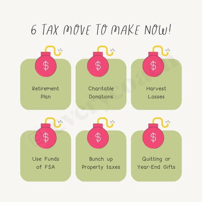 6 Tax Move To Make Now! Instagram Post Canva Template