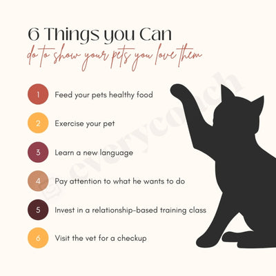 6 Things You Can Do To Show Your Pets You Love Them Instagram Post Canva Template