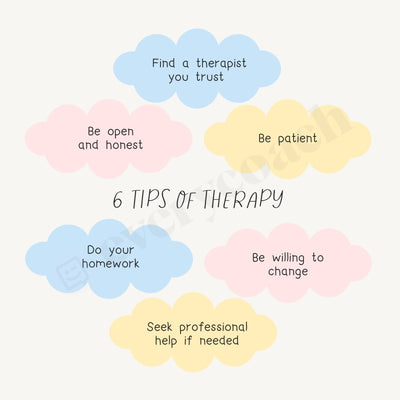 6 Tips Of Therapy Instagram Post Canva Template