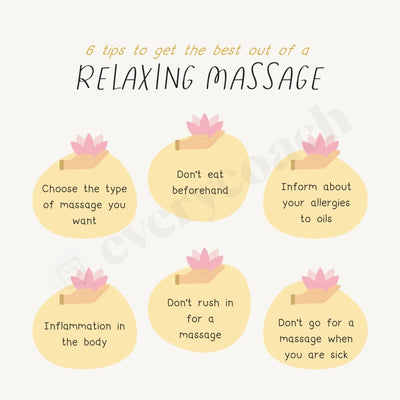 6 Tips To Get The Best Out Of A Relaxing Massage Instagram Post Canva Template