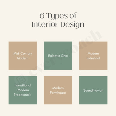 6 Types Of Interior Design Instagram Post Canva Template