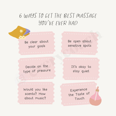 6 Ways To Get The Best Massage Youve Ever Had Instagram Post Canva Template